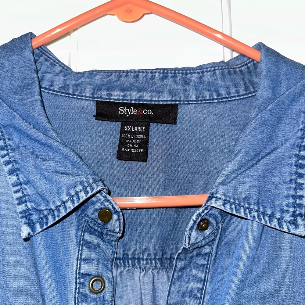Style & Co Button Down Top - Picture 4 of 5